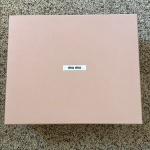Miu Miu Soft Pink Shoe Box & Two Drawstring Shoe Dust Bags